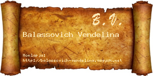Balassovich Vendelina névjegykártya